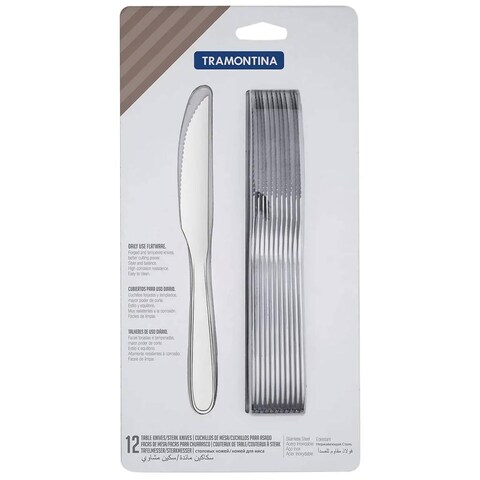 Tramontina Since 1911, Made In Brazil Maresias 12 Pieces Stainless Steel Steak Knife With Gloss Finish