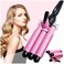 HYX 3 Barrel Curling Iron Wand Hair Waver Curler Iron Ceramic Tourmaline Triple Barrels, Crimper Hair Iron Hair Waving Styling Tool for Deep Waves