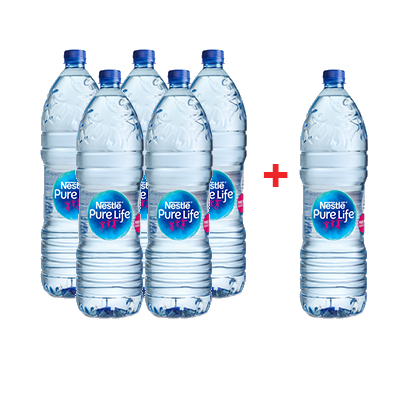 Nestle Pure Life Mineral Water 2L X Pack Of 5 + 1 Free