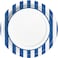 Royal Blue Striped Plates 9"