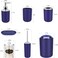 Bathroom Accessories Set of 8 Pieces Bathroom Accessory Set Soap Dispenser Toothbrush Holder Tooth Mug Soap Dish Toilet Brush Rubbish for Bathroom Home Decor (Dark Blue)