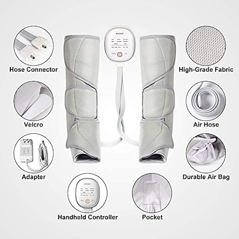 Hiciti Leg Massager With Heat Air Compression Massage For Foot &amp; Calf Helpful For Circulation And Muscles Relaxation, Massage For Calves Legs Ankles And Feet 3 Intensities 6 Modes