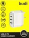 BUDI USB-C PD HOME CHARGER 42W+ 2 USB PORTS M8J028TU