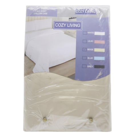 Cozy Living Bedsheet Set King Size 4 Pieces (152x230cm) Beige