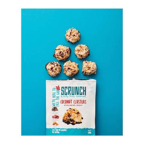 Scrunch Coconut Clusters with Almond Cranberry and Belgian Dark Chocolate - 120 gram
