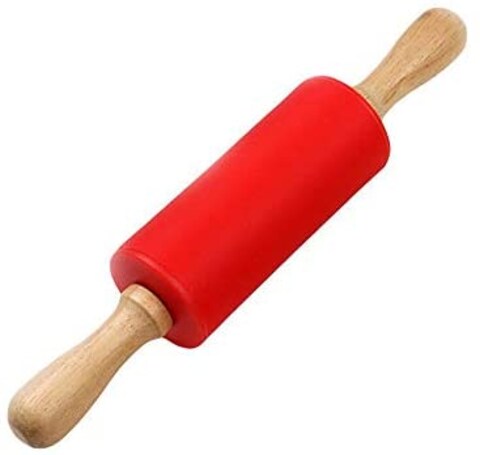 Generic - Wooden Handle Silicone Rollers Rolling Pin Kid Kitchen Cooking Baking Tool
