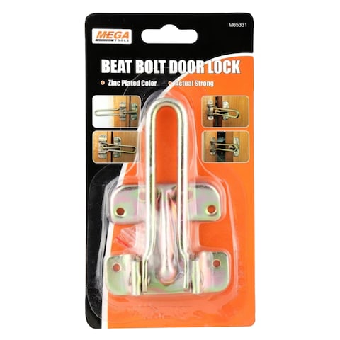 Mega Tools Door Lock Door Safety Guard Beat Bolt 65331&nbsp; &nbsp;Golden