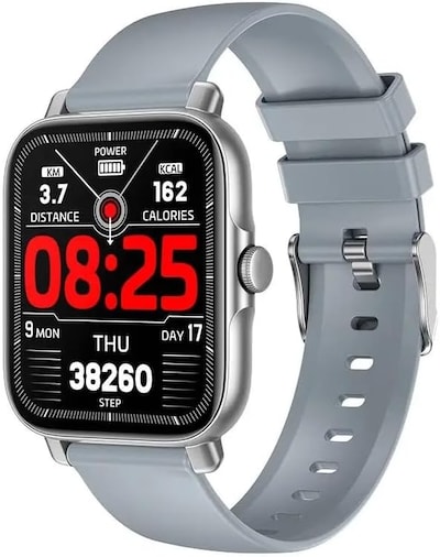 GT30 Smart Watch Fitness Tracker ، رصد معدل ضربات القلب ، متوافق مع أنظمة Android و iOS باللون الفضي