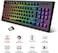 HXSJ 2.4G Wireless Keyboard 87 Keys Multimedia Function RGB Backlit Rechargeable Keyboard for Computer Laptop Home Office (L100 Black)