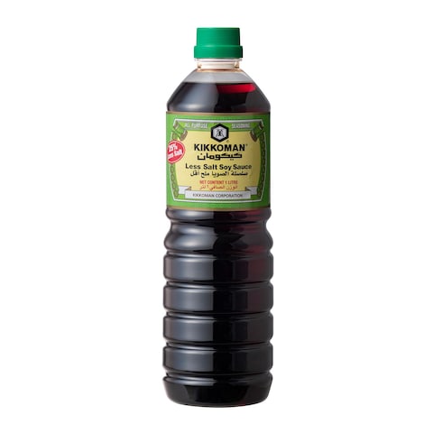 Buy Kikkoman Naturally Brewed Less Salt Soy Sauce 1L in Saudi Arabia