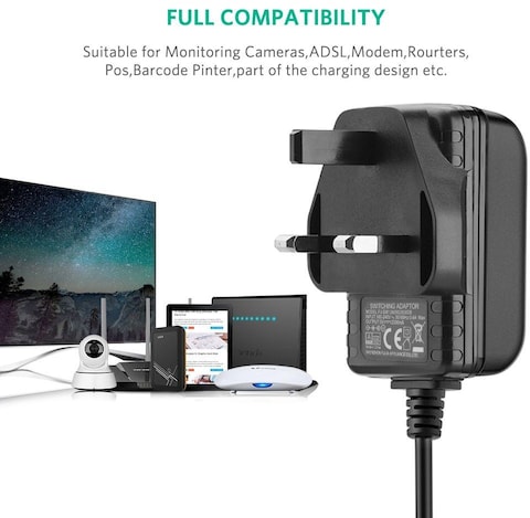 XBW 5V 2A Power Adapter AC to DC Adaptor Converter 5V Power Supply Cable Portable Wall for Led Strip Lights, CCTV, Camera, Router, Keyboard, USB Hub etc UK Plug