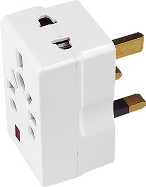 MODI Travel 3way Adapter with Square-Pin,Universal Power Wall Charger AC Power Plug(white)