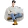 In House Kempes Fur Bean Bag Chair - Large - Ivory