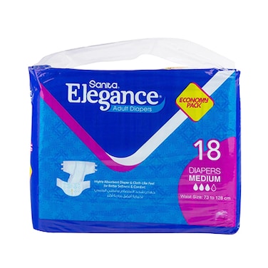 Sanita Elegance Adult Economy Pack Diapers Medium 18 Count