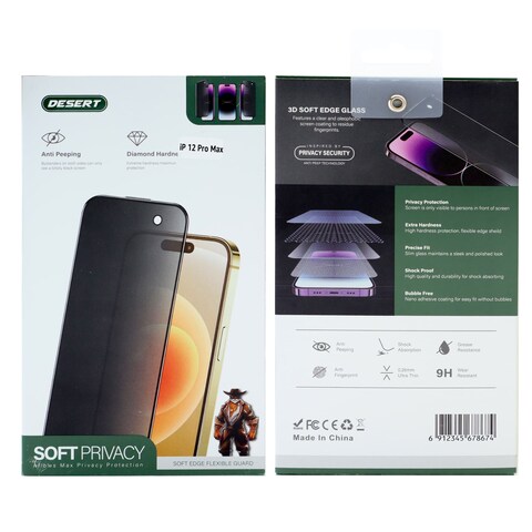 Desert Daimond Hardness iPhone 12 Pro Max Soft Privacy Screen Protector Anti Peeping