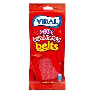 VIDAL SOUR STRAWBERRY BELTS 100G