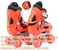 EASY FUTURE Roller Skates Adjustable Size Double Row 4 Wheel Skates for Children Skates for Boys And Girls Including Full Protective Gear Set Red Medium (35-38)