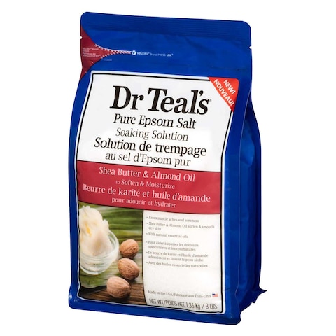 Dr. Teal&#39;s Pure Epsom Salt Soaking Solution With Shea Butter And Almond Oil White 1.36kg