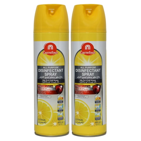 Carrefour All-Purpose Citrus Disinfectant Spray 450ml Pack of 2