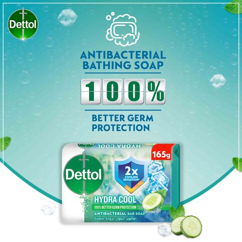 Dettol Hydra Cool Antibacterial Bar Soap 165g