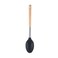 Vague Silicone Grey Silicone Solid Spoon with Oak Wood Handle