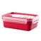 Tefal MasterSeal Micro Rectangular Food Storage Box With Inserts Red/Clear 1.2L