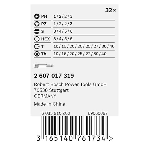Bosch Screwdriver Bit Set - 32 pieces