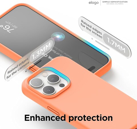 elago Liquid Silicone for iPhone 15 Pro MAX case cover Full Body Protection, Shockproof, Slim, Anti-Scratch Soft Microfiber Lining - Salmon