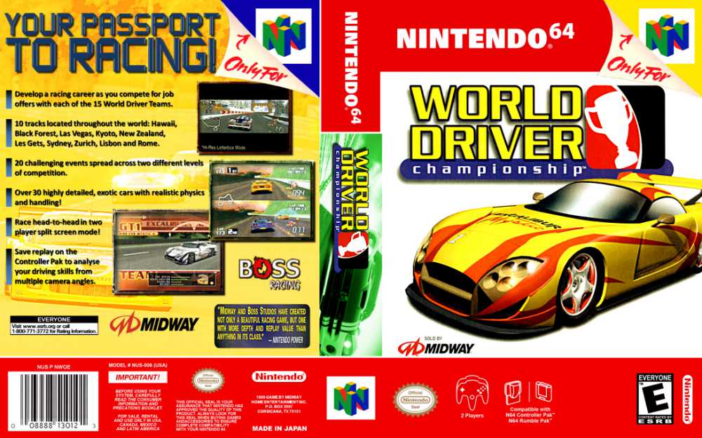 نينتيندو NINTENDO 64 World Driver Championship