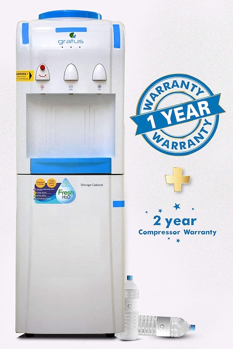 Gratus Hot &amp; Cold 3 Tap Water Dispenser With Storage Cabinet, GWD503VIFCW, White (1 Year Full &amp; 2 Year Compressor Warranty)