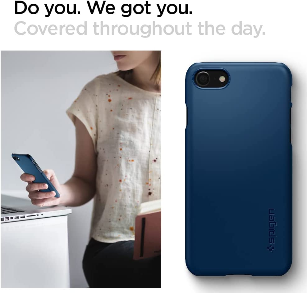Spigen Thin Fit designed for iPhone SE 3 case cover (2022) / iPhone SE case (2020) / iPhone 8 case/iPhone 7 case - Navy Blue
