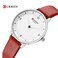 Women Leather Strap Waterproof Stylish Curren Watch 9039 Red