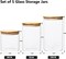 1CHASE Borosilicate Glass Jars With Bamboo Lids, Glass Food Storage Jars With Wood Lids For Pantry-5 Pcs Set (1200ml/ 750ml/ 500ml)
