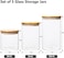 1CHASE Borosilicate Glass Jars With Bamboo Lids, Glass Food Storage Jars With Wood Lids For Pantry-5 Pcs Set (1200ml/ 750ml/ 500ml)