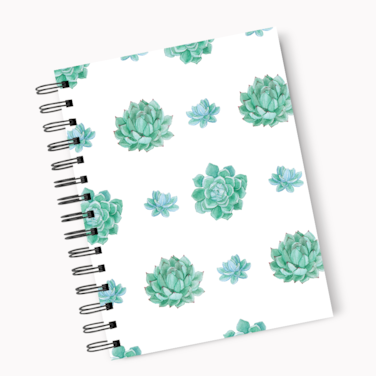 Loud Universe Spiral Notebook Eucalyptus Flower Pattern Hard Cover Notebook with Premium High Quality Paper A5 Size