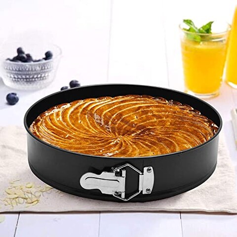 ECVV Nonstick Round Clip Bake Pan, Black, 28 Cm