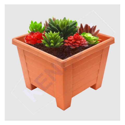 KENPOLY SQUARE PLANTER NO.6 BROWN