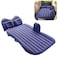 Generic-Dark blue Portable Car Mattress Foldable Cushion Air Bed Inflatable Mattress Car Bed with Air-Pump Camping Travel Mattress