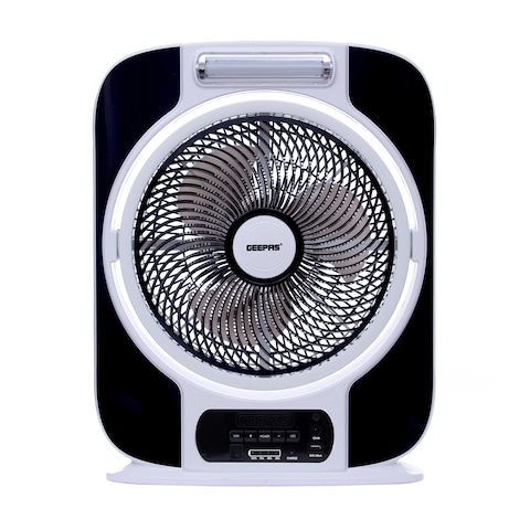 Geepas Rechargeable Fan 12 Inch Black/White