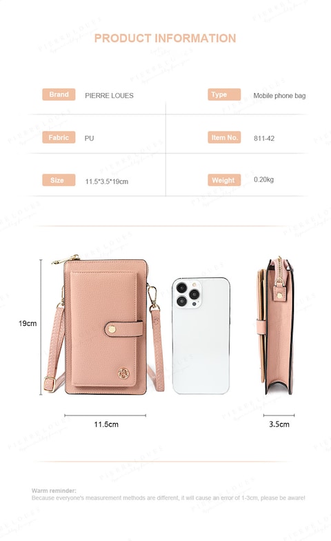 Lady&#39;s New Multi-functional Crossbody Vertical Crossbody Bag / Mobile Phone Bag / Mobile Phone Bag
