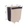 ALISSA-Kitchen Cabinet Door Plastic Hanging Trash Can Waste Bin Garbage Box Folding Desktop Storage Trash Can Storage Holder, Brown
