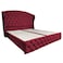 In House Serin Velvet Bed Frame - Queen - 200x140 cm - Burgundy