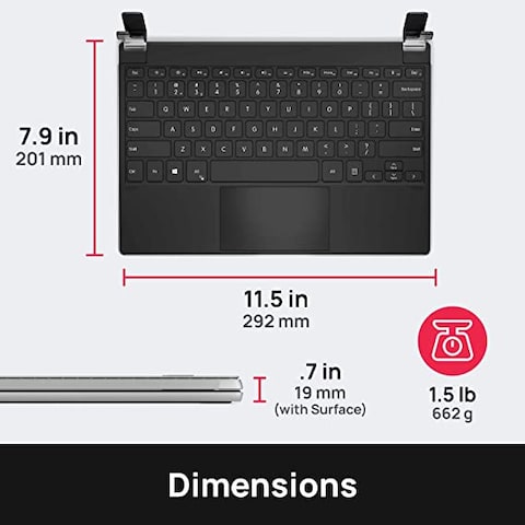 Brydge Microsoft Surface 12.3 Pro+ Bluetooth Keyboard with Trackpad (Silver)