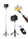 K6 - Tripod Extendable Selfie Stick With Bluetooth Remote Black