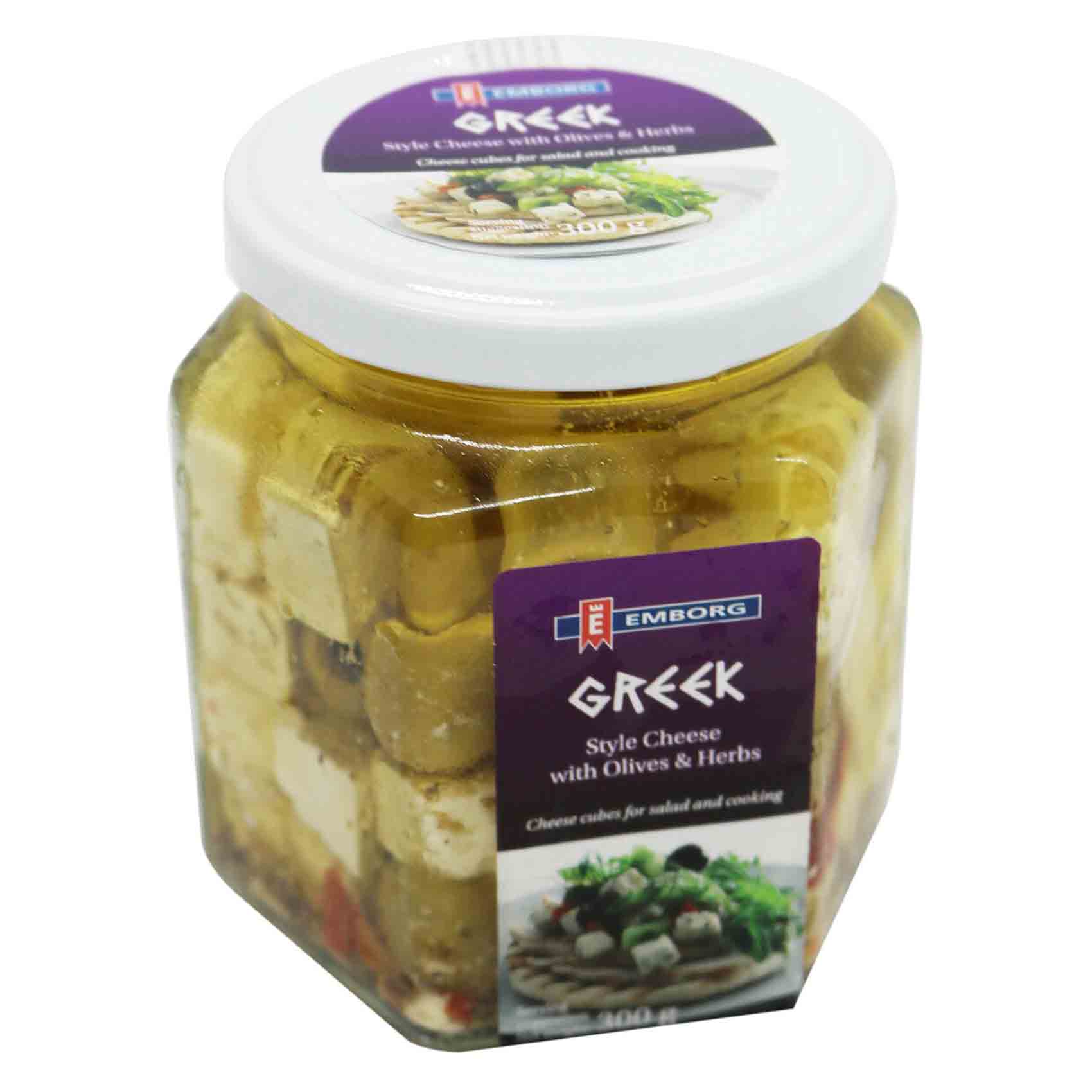 Emborg Feta Cubes In Oil With Herbs And Olives 300g