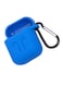 Generic Protective Silicone Case Cover For Apple Airpods With Carabiner Navy Blue