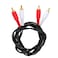 Generic-1.5 Meter Gold Plated RCA Audio Cable 2 RCA Male to 2 RCA Male AV Cable for DVD TV CD Sound Amplifier Black
