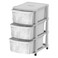 Cosmoplast Ceramic 3 Tiers Multipurpose Storage Cabinet With Wheels Grey