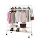 Uujuly Clothes Drying Rack, 120x59x155cm 2 Layers Clohtes Rack with 2 Layers Shoe Rack(White)