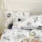 Luna Home Single size 4 pieces, without filler, white with black space print.